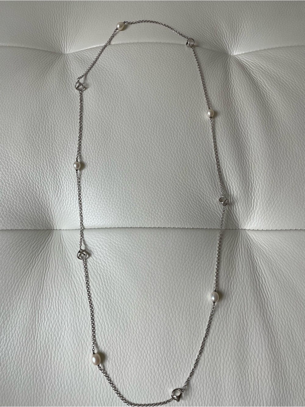 Di Modolo Sterling Silver Necklace with White Pearl Accents
